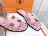 Hermes early spring new imported leather classic slippers with original box