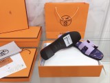 Hermes early spring new imported leather classic slippers with original box