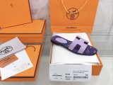 Hermes early spring new imported leather classic slippers with original box