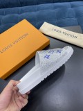 Louis Vuitton Men's Luxury Brand Calfskin Embossed Slippers With Original Box