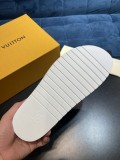 Louis Vuitton Men's Luxury Brand Calfskin Embossed Slippers With Original Box