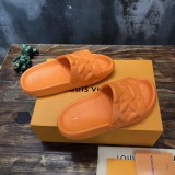 Louis Vuitton Spring/Summer 2022 Latest Hot Couple Color Embossed Slippers With Original Box