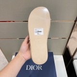 Dior Men's Printed Straw Leather Outsole Slippers With Original Box