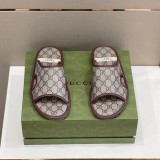 Gucci Men's Leather Classic Double G Slippers With Original Box