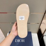 Dior Men's Printed Straw Leather Outsole Slippers With Original Box