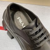 Prada Men's Platform Leather Lace-Up Loafers With Original Box