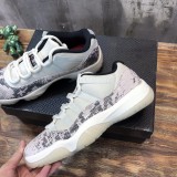 Air Jordan Men's New White and Grey Snake Print Basketball Sneakers with Original Box