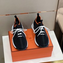 Hermes Men's Latest Knit Calfskin Sneakers With Original Box