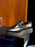 Prada Men's Shiny Leather Derby Shoes Loafers With Original Box