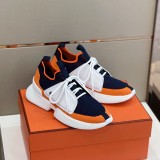 Hermes Men's Latest Knit Calfskin Sneakers With Original Box