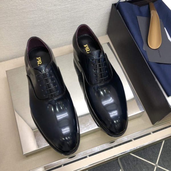 Prada Men's Formal Luxury Brand Business Leather Shoes With Original Box