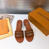 Louis Vuitton 22 early spring new mid-heel series letter buckle sandals and slippers with original box