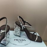 Prada Spring/Summer New Style Sandals With Diamonds With Original Box