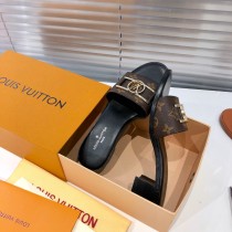 Louis Vuitton 22 early spring new mid-heel series letter buckle sandals and slippers with original box