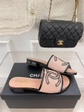 Chanel Ladies Spring Summer New Holiday Mesh Slippers With Original Box