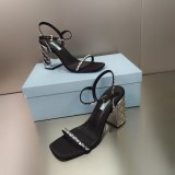 Prada Spring/Summer New Style Sandals With Diamonds With Original Box