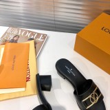 Louis Vuitton 22 early spring new mid-heel series letter buckle sandals and slippers with original box