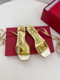 Valentino Spring/Summer 2022 New Gold Big Rivet Element Lace-up Sandals with Original Original Box