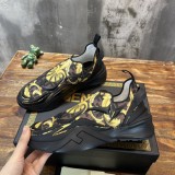 Fendi joint Versace couples flying woven casual sports running shoes with original box