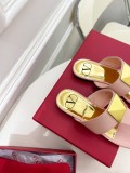 Valentino Spring/Summer 2022 New Gold Big Rivet Element Clip-On Slippers With Original Box