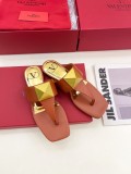 Valentino Spring/Summer 2022 New Gold Big Rivet Element Clip-On Slippers With Original Box