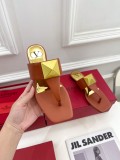 Valentino Spring/Summer 2022 New Gold Big Rivet Element Clip-On Slippers With Original Box