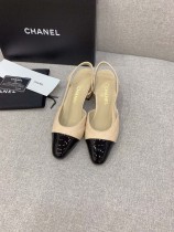 Chanel luxury brand Wannian classic leather outsole chunky heel sandals with original box