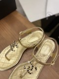 Chanel Fashion Classic Explosion Spring Summer Newest Symphony Pearl Buckle Classic Thong Sandals With Original Box