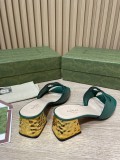 Gucci 2022 Summer New Double G Hollow Square Toe Classic Series Open Toe Slides With Original Box