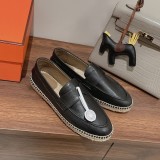 Hermes 2022 early spring new fashion all-match leather outsole casual loafers with original box