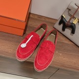 Hermes 2022 early spring new fashion all-match leather outsole casual loafers with original box