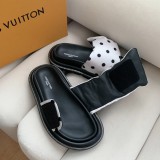 Louis Vuitton 2022 spring and summer new old flower Velcro bread slippers with original box