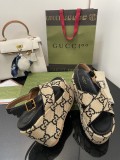 Gucci 2022 early spring new classic boot-type British color-blocking high-density outsole sandals with original box