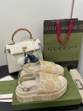 Gucci 2022 early spring new classic boot-type British color-blocking high-density outsole sandals with original box