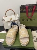 Gucci 2022 early spring new classic boot-type British color-blocking high-density outsole sandals with original box