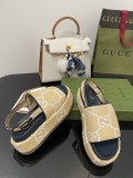 Gucci 2022 early spring new classic boot-type British color-blocking high-density outsole sandals with original box