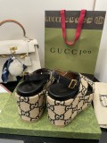 Gucci 2022 early spring new classic boot-type British color-blocking high-density outsole sandals with original box