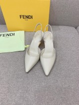 Fendi New Shaped Heel with Iconic F Letter High Heel Sandals With Original Box