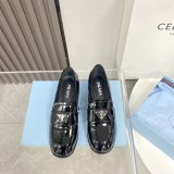 Prada 2022 autumn and winter models triangle retro loafer with original box