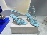 Jimmy Choo Spring/Summer 22 Latest Hot Square Head Drill Chain High Heel Sandals With Original Box