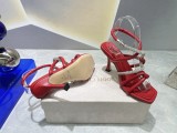 Jimmy Choo Spring/Summer 22 Latest Hot Square Head Drill Chain High Heel Sandals With Original Box