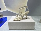 Jimmy Choo Spring/Summer 22 Latest Hot Square Head Drill Chain High Heel Sandals With Original Box