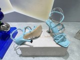 Jimmy Choo Spring/Summer 22 Latest Hot Square Head Drill Chain High Heel Sandals With Original Box