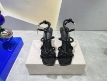 Jimmy Choo Spring/Summer 22 Latest Hot Square Head Drill Chain High Heel Sandals With Original Box