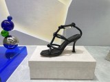 Jimmy Choo Spring/Summer 22 Latest Hot Square Head Drill Chain High Heel Sandals With Original Box