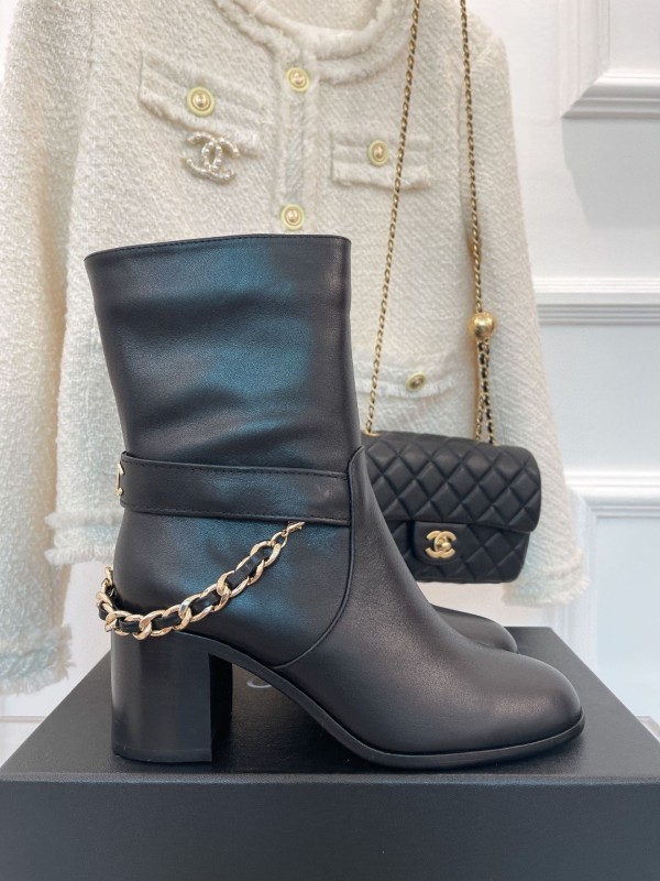 Chanel Ladies Classic Chain Boot Collection With Original Box