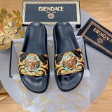 Fendi Joint Fendace Couples Metal Mesh Loose Flat Slippers With Original Box