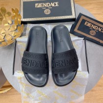 Fendi Joint Fendace Couples Metal Mesh Loose Flat Slippers With Original Box