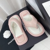 Chanel Summer Newest Bread Flip-flops Cross Strap Beach Slippers With Original Box