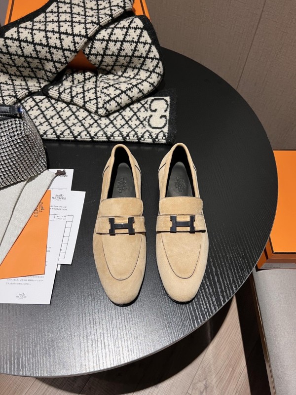 Hermes Newest Color Handcrafted Classic Versatile Casual Loafers with Original Box